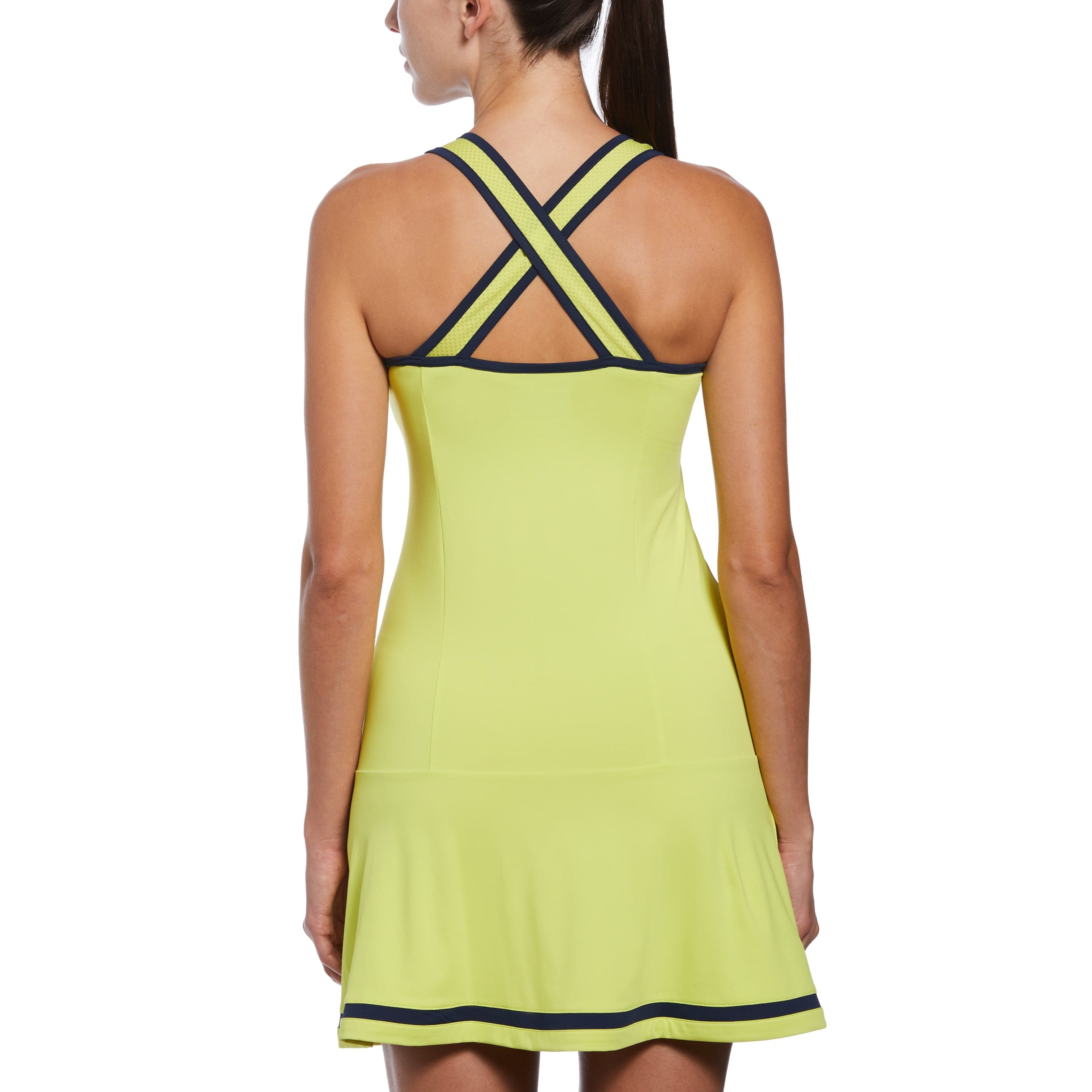 Women's Drop Waist Color Block Tennis Dress - Green